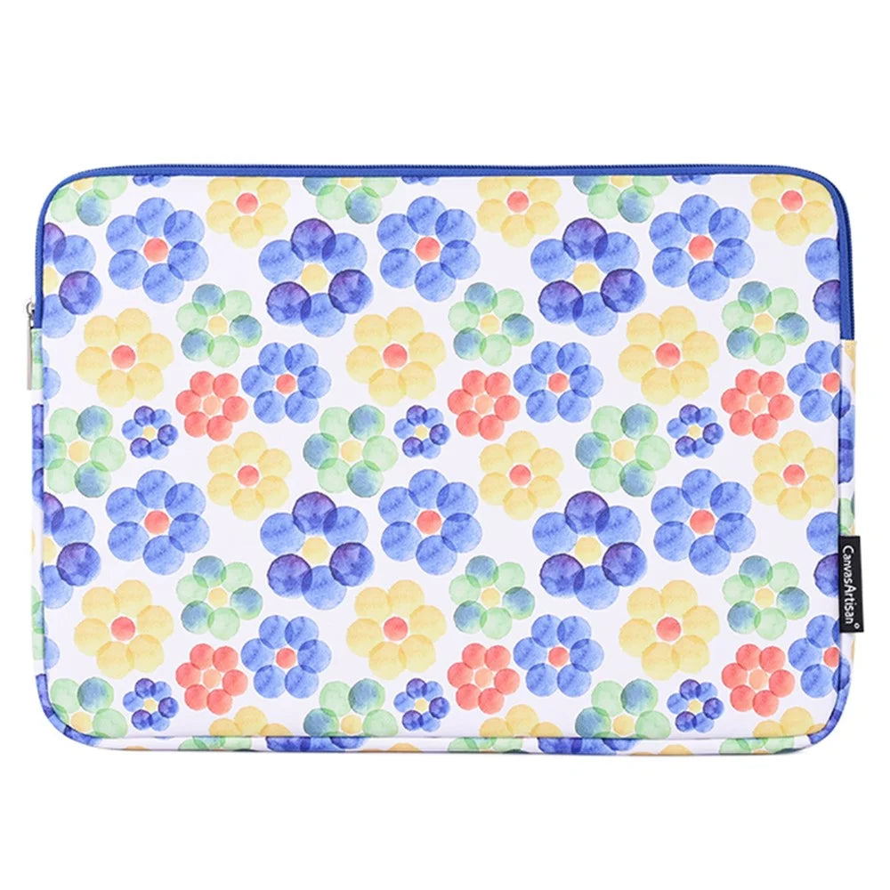 CANVASARTISAN G51-01 Flower Printing Ultra-thin Laptop Sleeve Soft Lining Leather Notebook Bag for 11-inch Laptop - 2