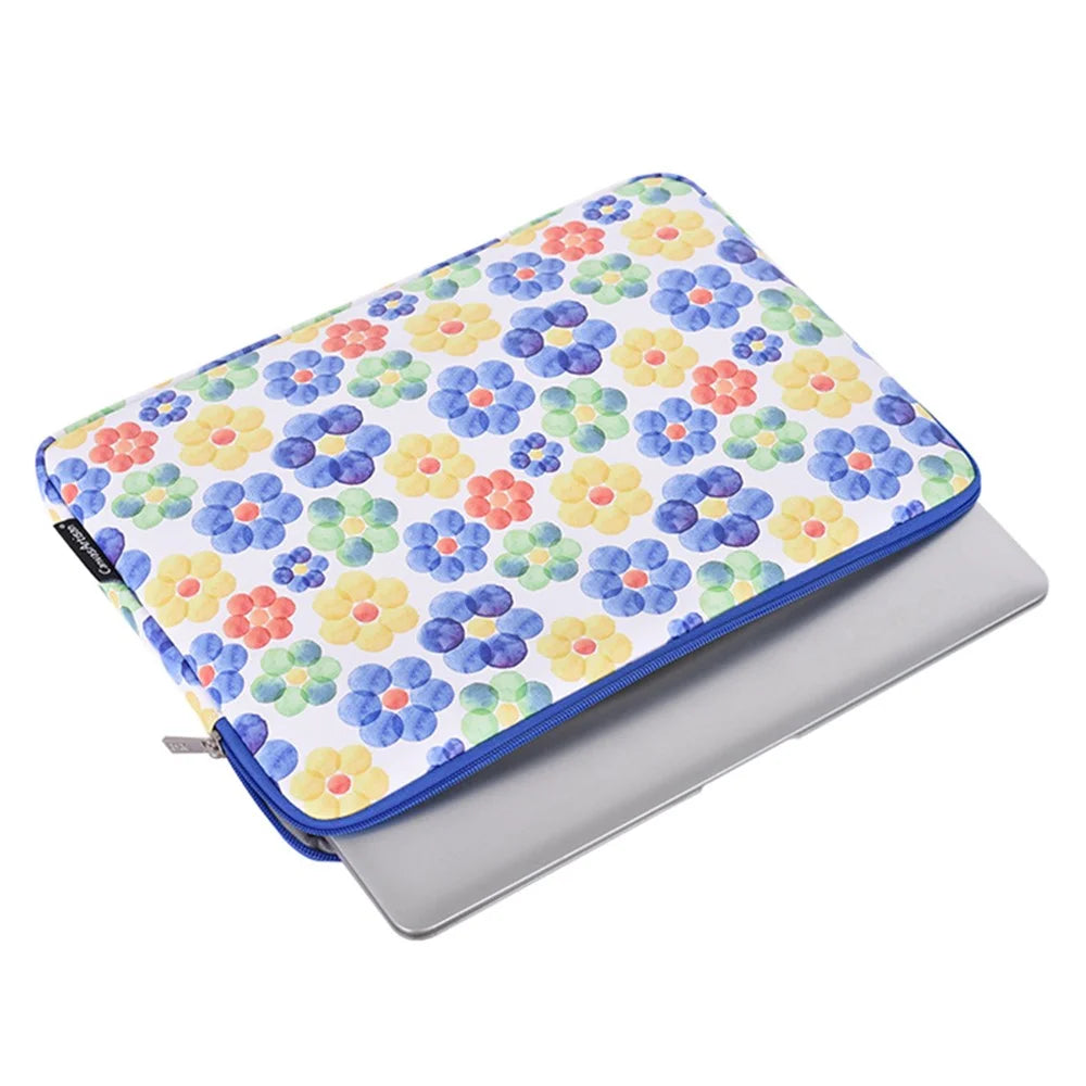 CANVASARTISAN G51-01 Flower Pattern PU Leather Laptop Sleeve Ultra-thin Notebook Carrying Case for 13-inch Laptop - 4