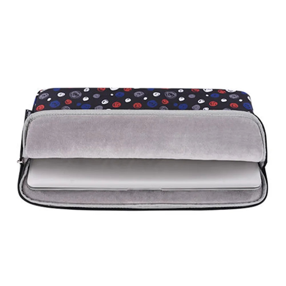 CANVASARTISAN H13-01 Dots Printing Laptop Bag Protective Sleeve Zipper Notebook Case - Black/for 11-inch Laptop - 4
