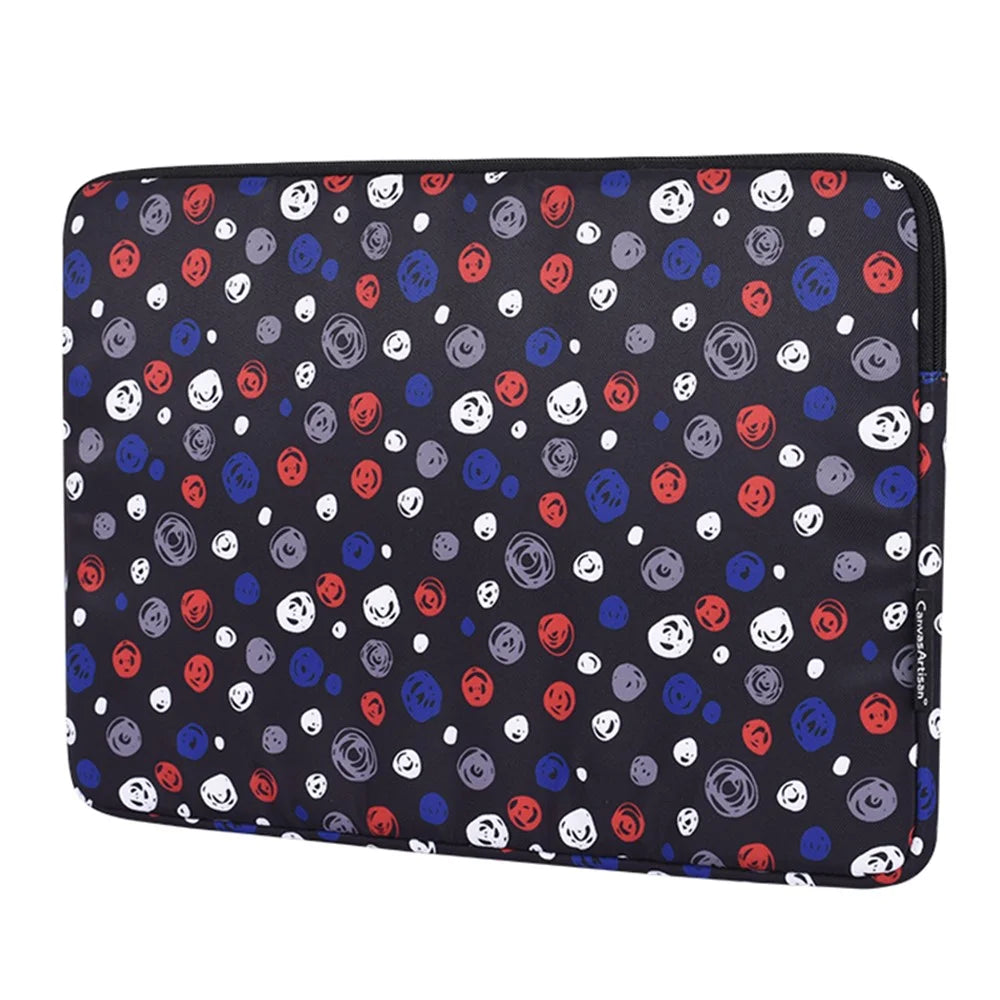 CANVASARTISAN H13-01 Dots Printing Laptop Bag Protective Sleeve Zipper Notebook Case - Black/for 11-inch Laptop - 7