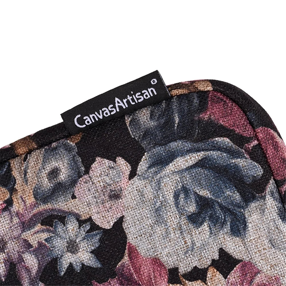 CANVASARTISAN H2-01 Fabric Watercolor Flower Pattern Laptop Sleeve Notebook Computer Protect Zipper Case Pouch Carrier Holder - Black/11 inch - 7