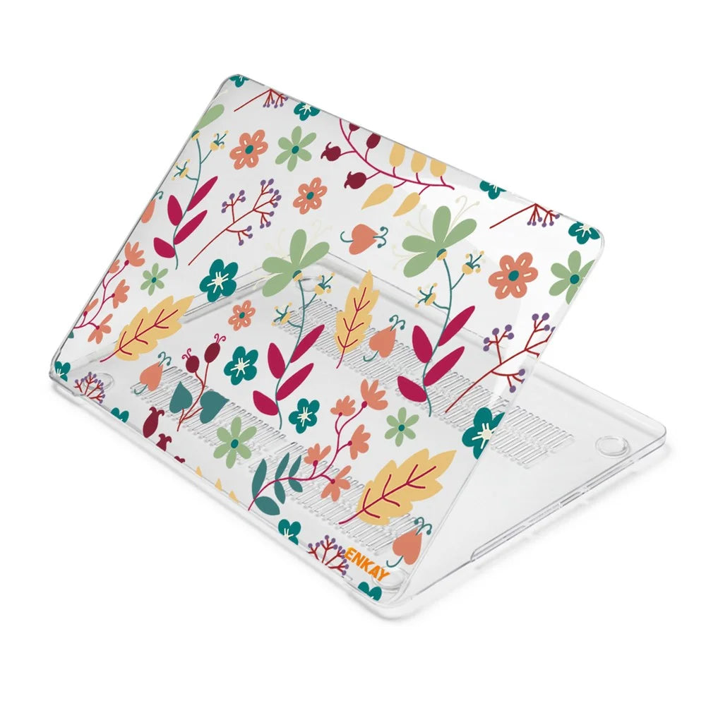 ENKAY HAT PRINCE for MacBook Pro 15 inch (2016-2017) A1707/ (2018-2019) A1990 Flowers Series Patterned Crystal Hard PC Laptop Case with Heat-Dissipating Design - Spring - 5