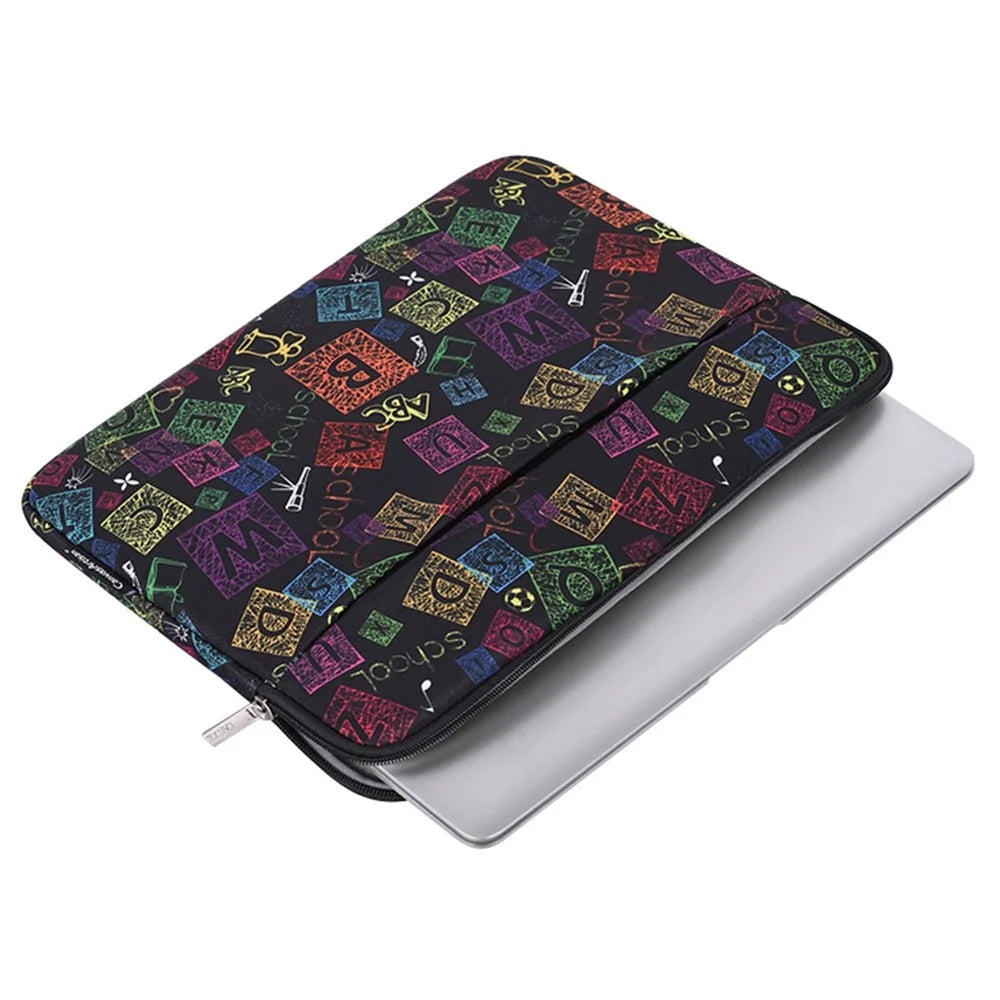 CANVASARTISAN H17-11 Colorful Letter Pattern Portable Laptop Sleeve for 11-inch Notebook Zipper Bag - 4