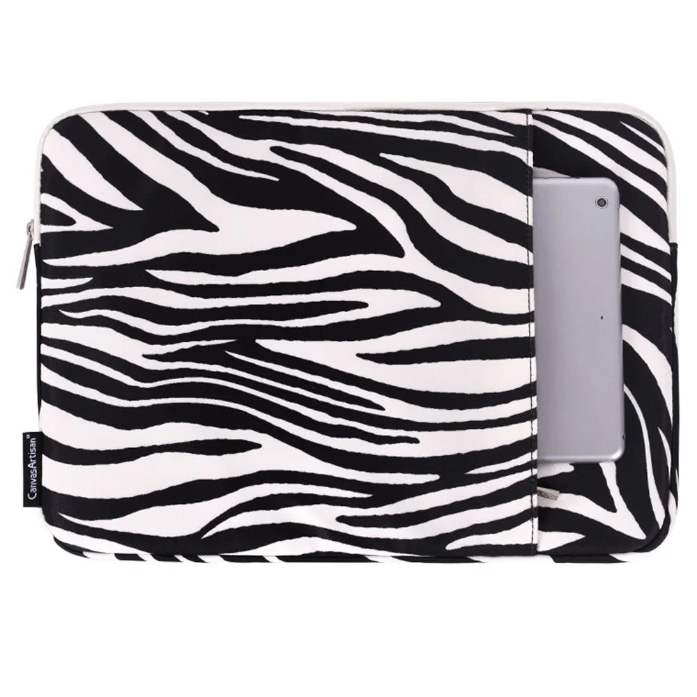 CANVASARTISAN H33-19 12 inch Notebook Computer Pouch for MacBook Air Waterproof Zebra Pattern Anti-scratch Laptop Protection Bag Cover - 1