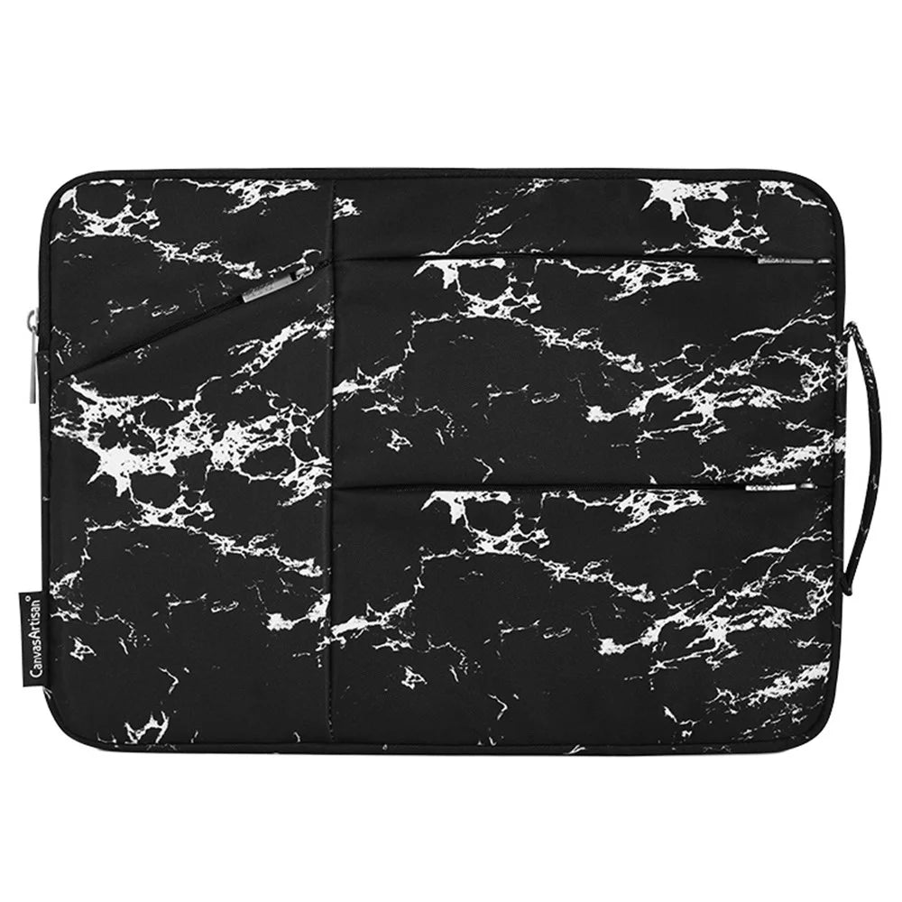 CANVASARTISAN H32-58 Waterproof Sleeve Bag for 11 inch Laptops Portable Slim Case with 3-Pouches/Handle Strap Notebook Anti-Scratch Carry Case - Black - 2