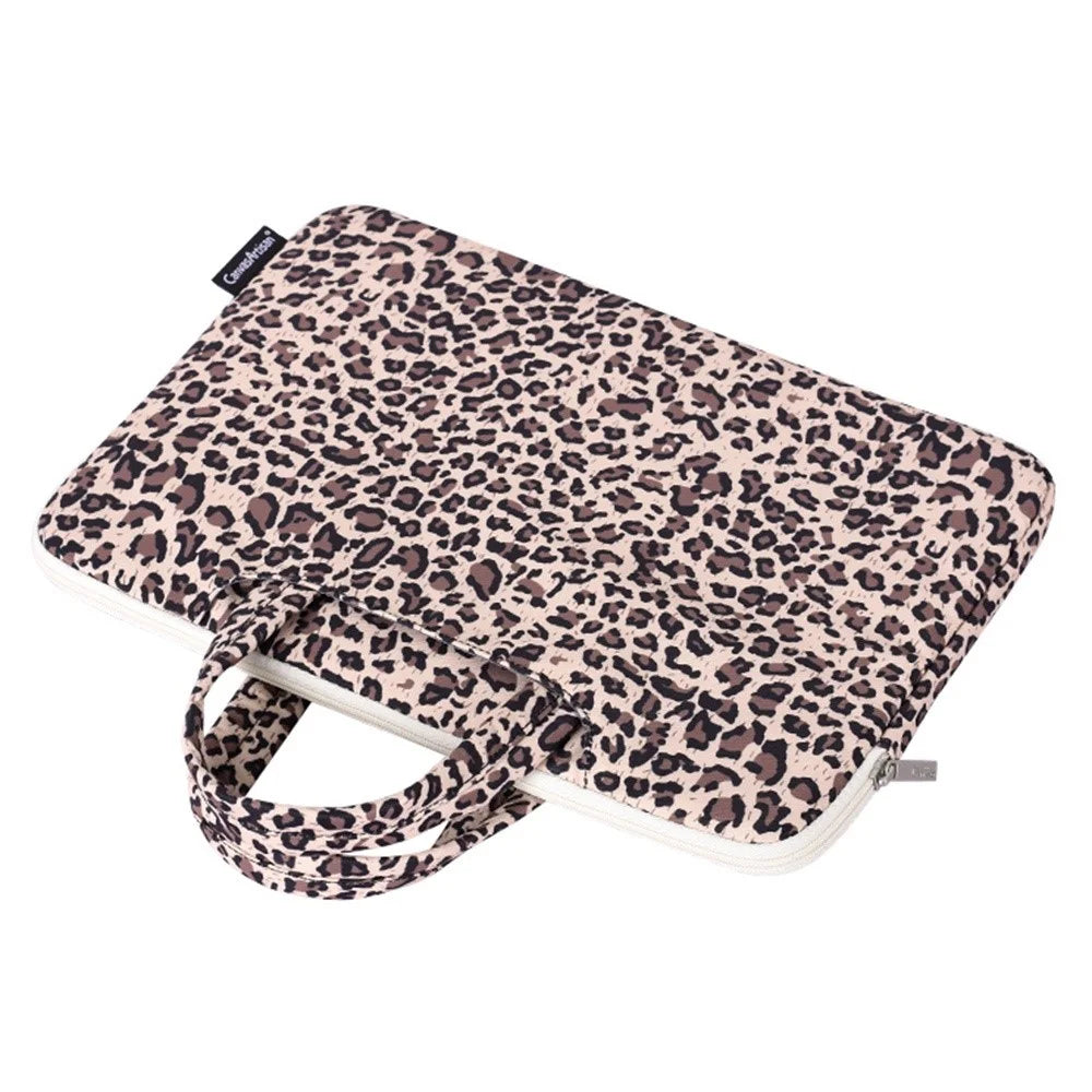 CANVASARTISAN H31-B01 13" Leopard Printing Pattern Laptop Sleeve Zipper Closure Sturdy Handle Notebook Computer Cover Bag - Pink - 3