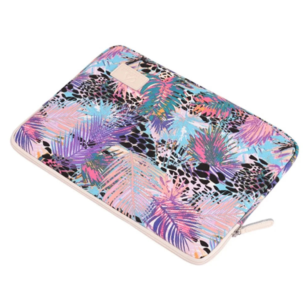 CANVASARTISAN T50 Leaves Pattern Printed Slim Canvas Bag for 14-inch Laptops Portable Sleeve Bag Anti-drop Carry Case - 4
