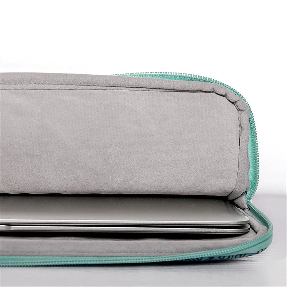 CANVASARTISAN H3-04 Green Wave Pattern Portable Laptop Sleeve Zipper Protective Bag for 11-inch Notebook - 6