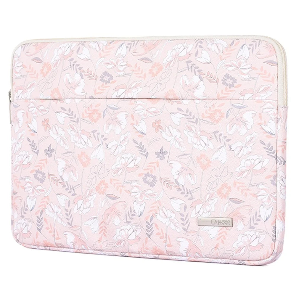 CANVASARTISAN G4-11 Flower Printed PU Leather Carry Case for 11-inch Laptops Portable Storage Bag Shockproof Sleeve Bag with Outer Pouch - 3