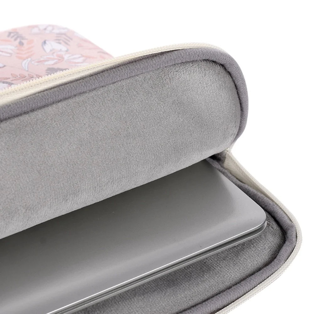 CANVASARTISAN G4-11 Flower Printed PU Leather Carry Case for 11-inch Laptops Portable Storage Bag Shockproof Sleeve Bag with Outer Pouch - 7