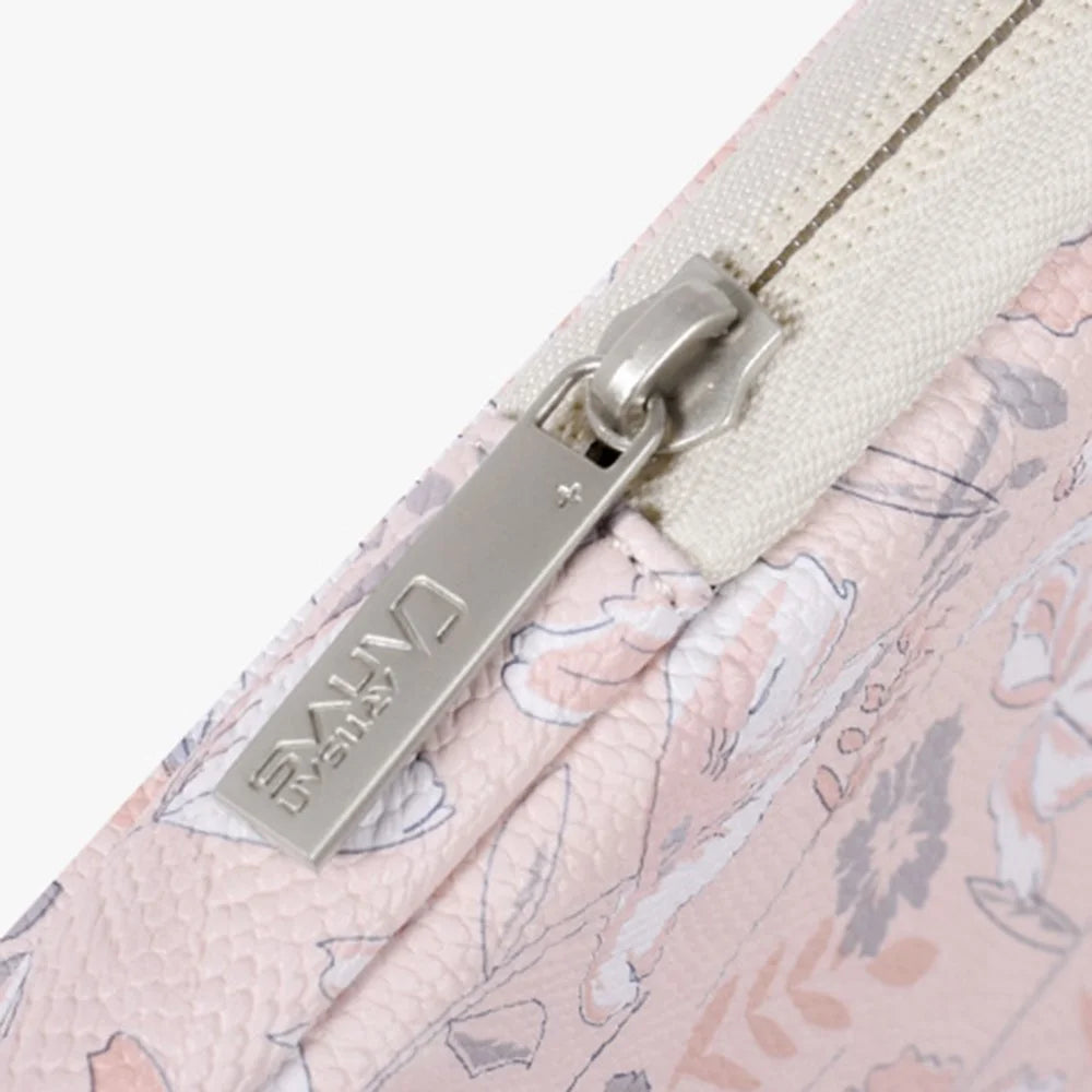 CANVASARTISAN G4-89 PU Leather Portable Carry Case for 12-inch Laptops Flower Printed Storage Bag with Handle Strap/Outer Zippered Pouch Shockproof Sleeve Bag - 7