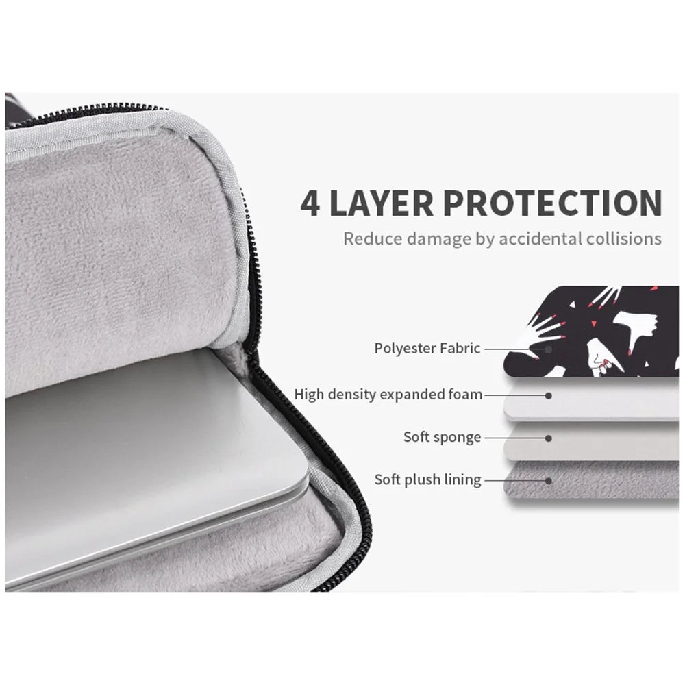 CANVASARTISAN H21-01 Fingers Pattern Printed Portable Sleeve Bag for 13-inch Laptops Carry Case Shockproof Notebooks Bag - 5