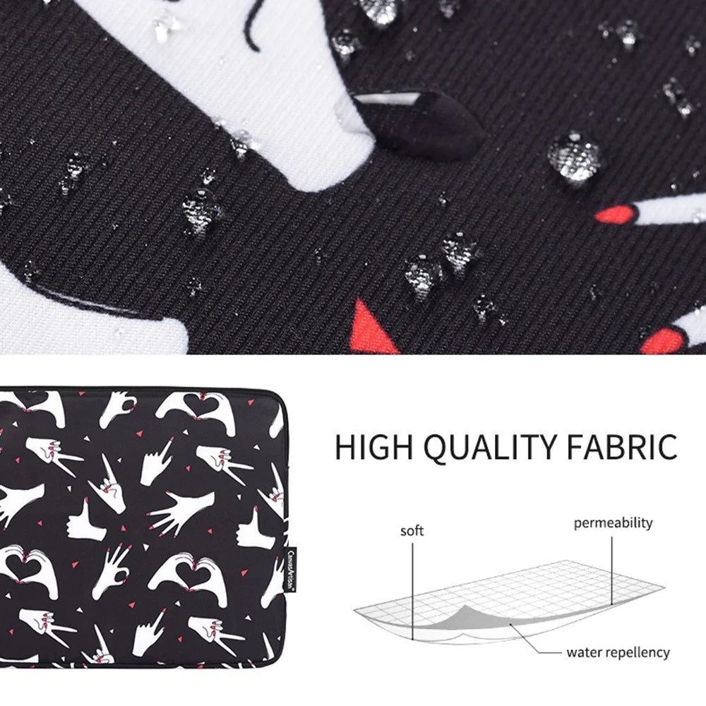 CANVASARTISAN H21-01 Fingers Pattern Printed Portable Sleeve Bag for 13-inch Laptops Carry Case Shockproof Notebooks Bag - 6