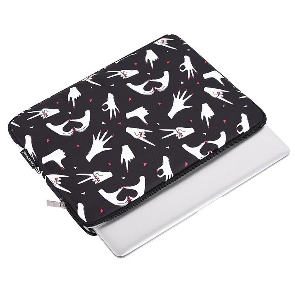 CANVASARTISAN H21-01 Stylish Fingers Pattern Printed Sleeve Bag for 14-inch Laptops Full Protection Portable Carry Case Notebooks Bag - 2