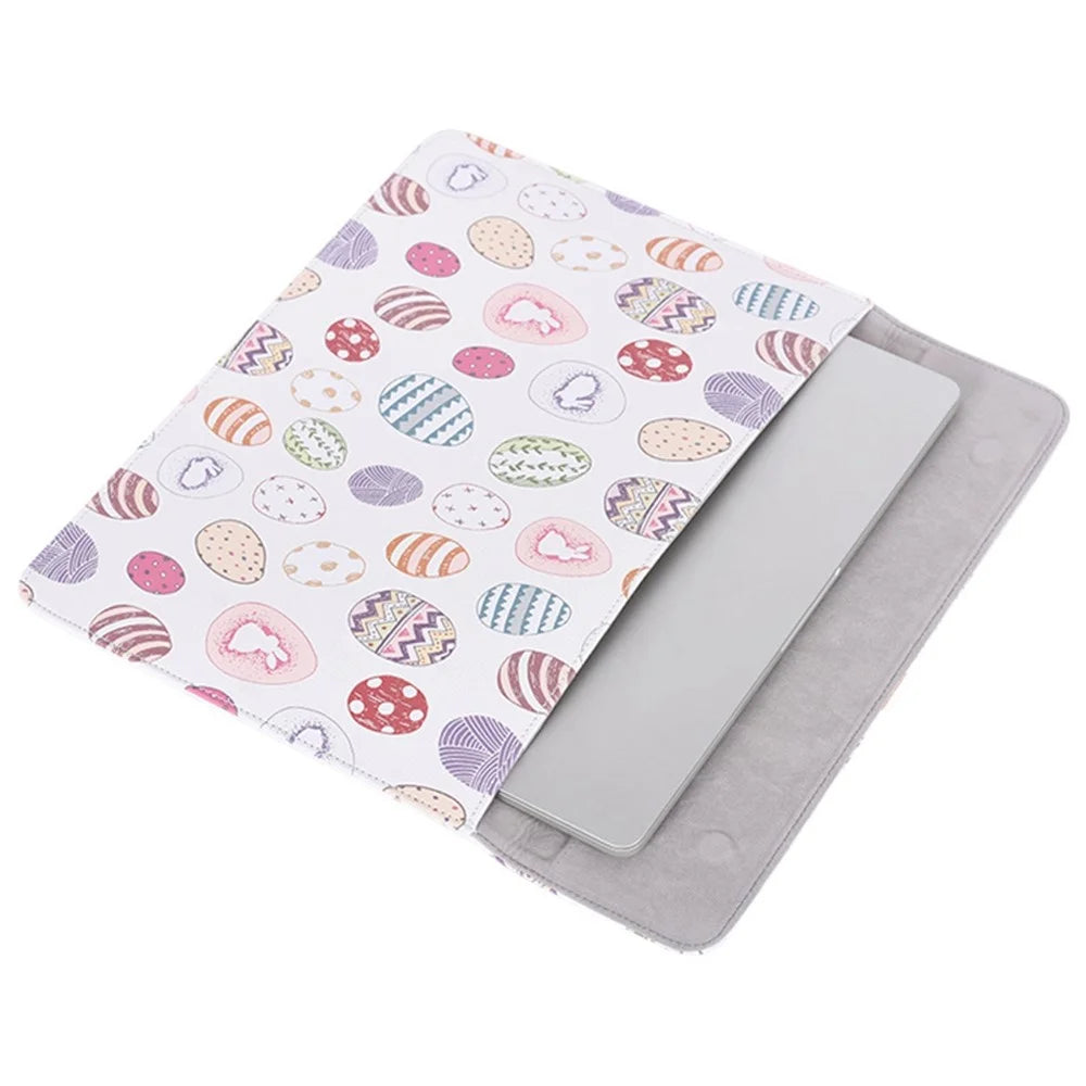 CANVASARTISAN E52-T0121 14-inch Ultra Slim Ellipse Pattern Notebook Carrying Case Magnetic Flap Envelope Laptop Sleeve + Small Bag - 4