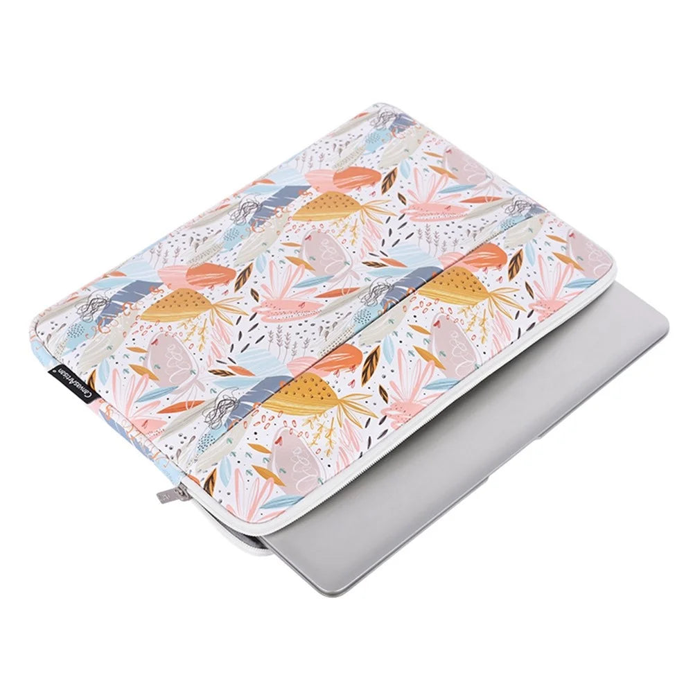 CANVASARTISAN G53-11 for 12-inch Notebook Patterned Laptop Protective Sleeve PU Soft Lining Pouch Horizontal-Opening Outer Slot Bag - 5