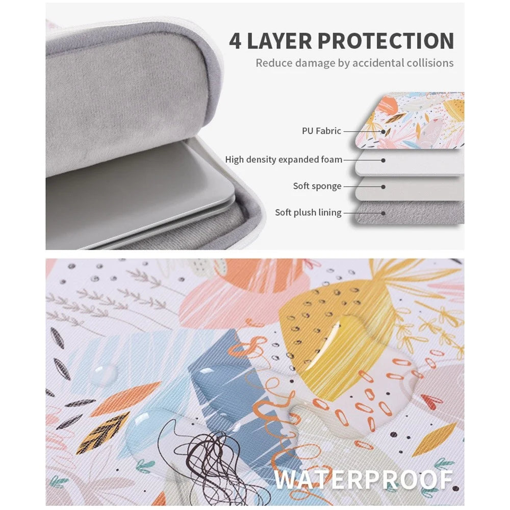 CANVASARTISAN G53-11 for 14-inch Notebook Stylish Patterned Laptop Protective Sleeve Waterproof PU + Soft Lining Pouch Bag with Horizontal-Opening Outer Slot - 6