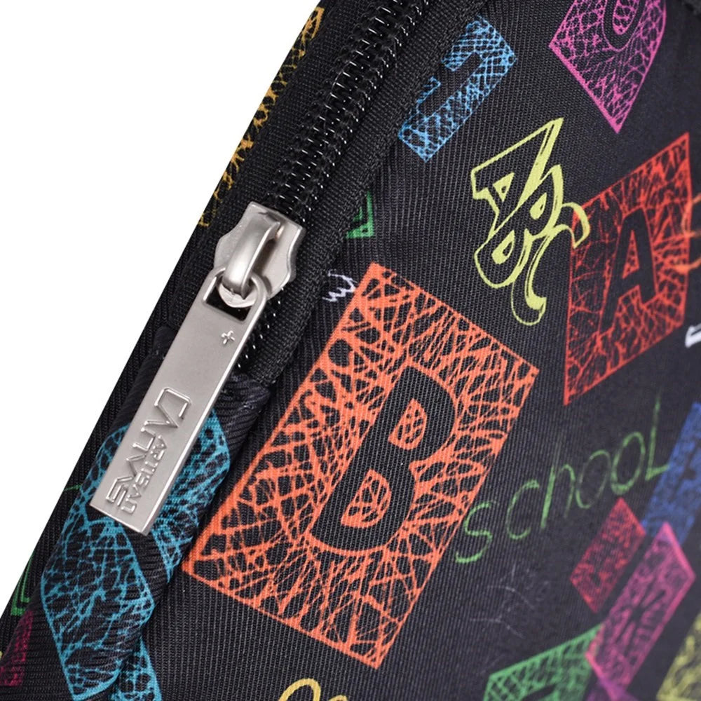CANVASARTISAN H17-B01 for 13-inch Notebook Colorful Characters Patterned Polyester Carrying Briefcase Shock-Proof Handheld Laptop Handle Bag Protective Sleeve Bag - 7