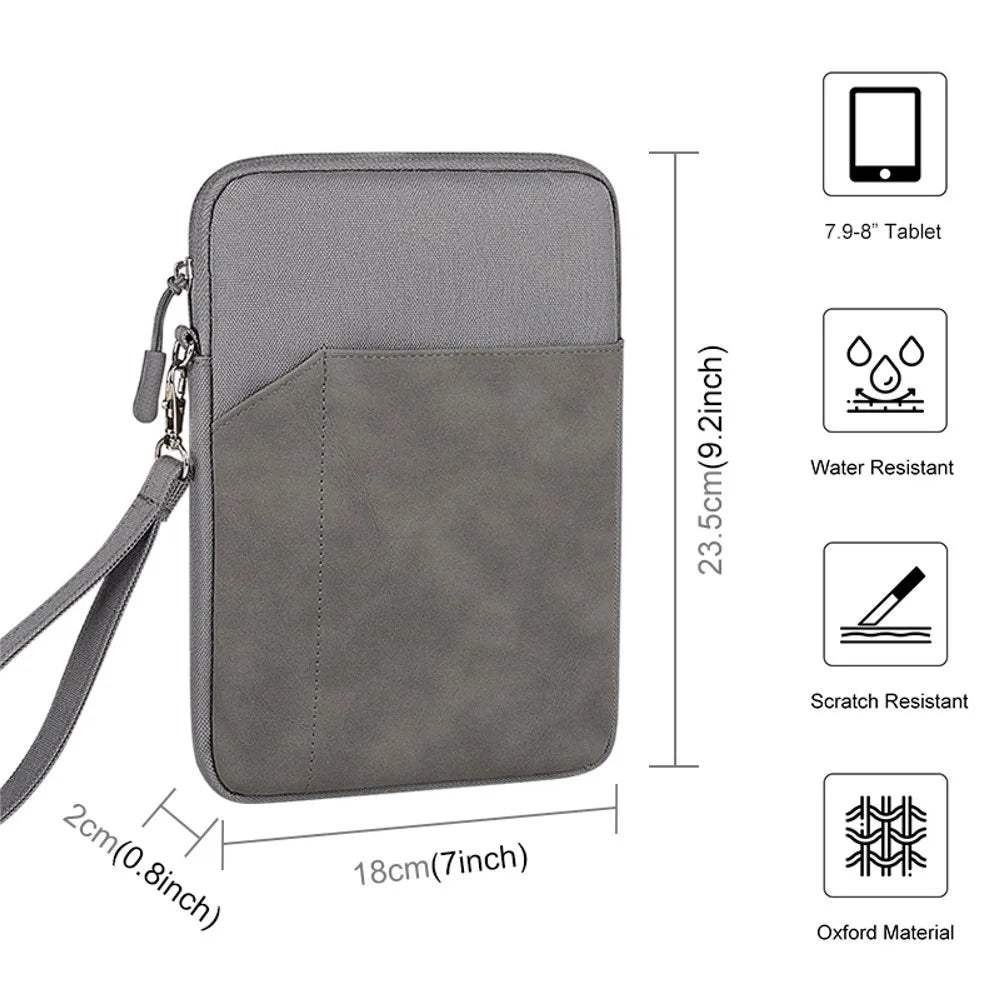 HAWEEL HWL7017 Shockproof Carry Case for iPad mini 7.9-8.4 inch Scratch Resistant Tablets Zippered Sleeve Bag with Outer Pouch - Grey - 7