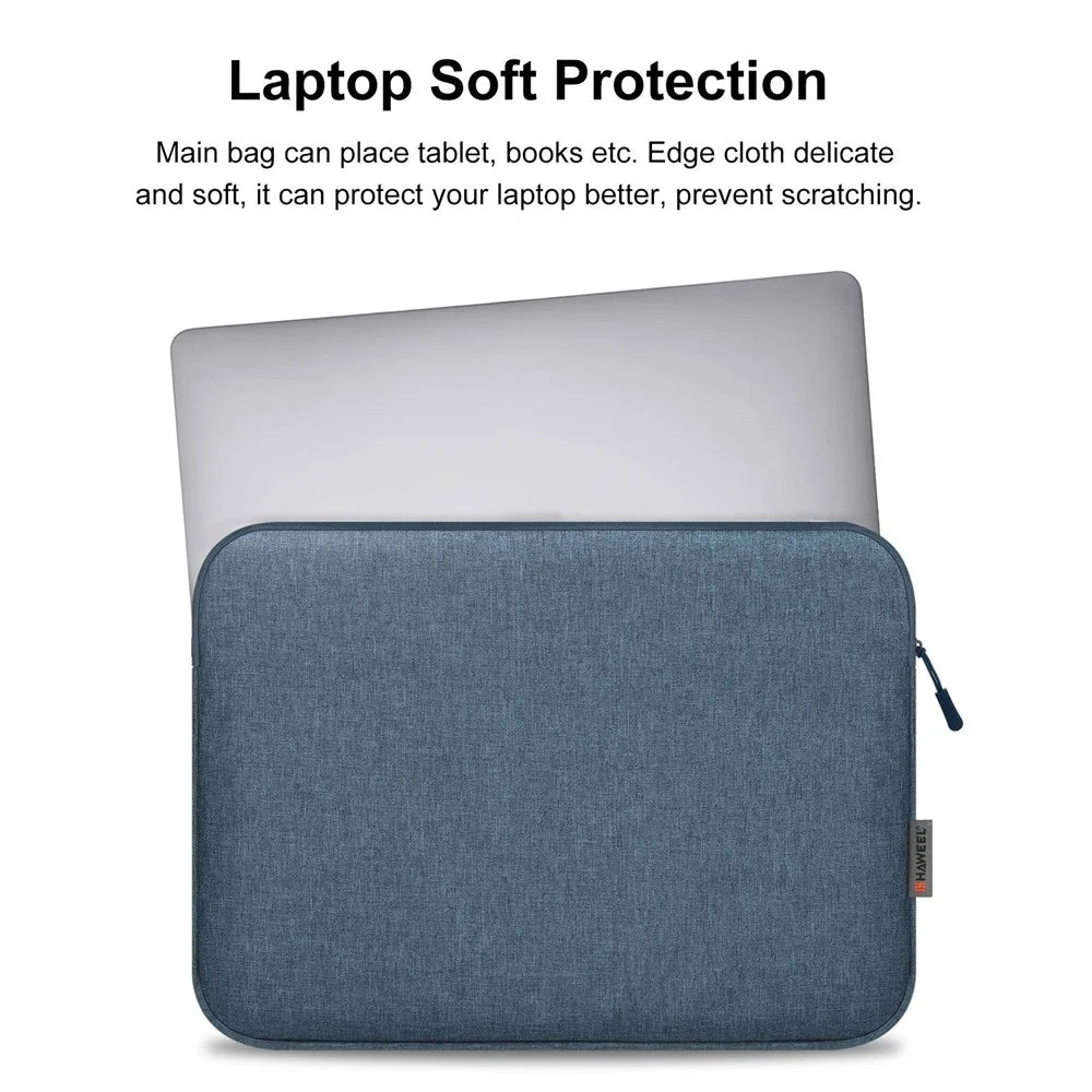 HAWEEL HWL7016 For Macbook Pro 15 inch (2016) / (2018-2019) / 16 inch (2022) Shockproof Zippered Sleeve Bag Scratch Resistant Carry Case (40.5 x 29.5cm, 15-16.7 inch) - Blue - 4