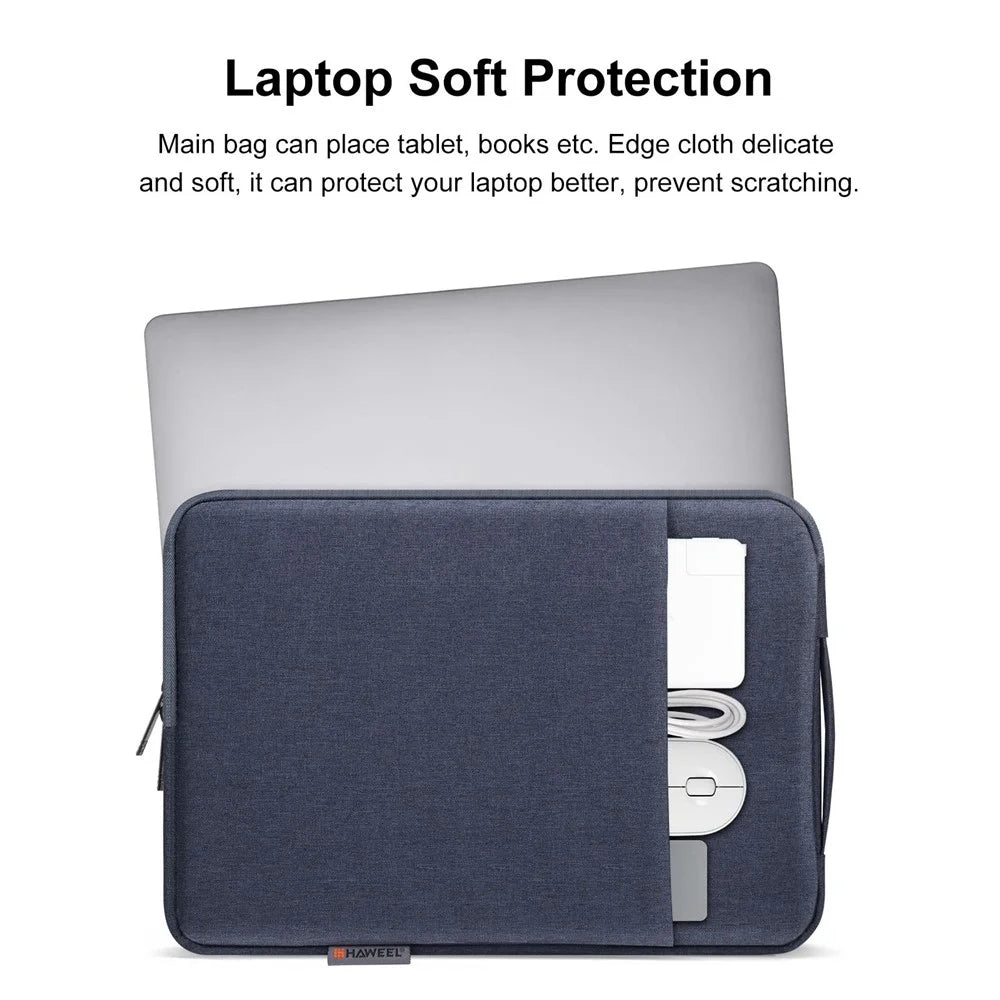 HAWEEL HWL7021 For 15-16.7 inch Macbook Pro 15 inch (2016) / (2018-2019) / 16 inch (2022) Slim Carrying Case Shockproof Laptop Sleeve Bag with Handle - Blue - 4
