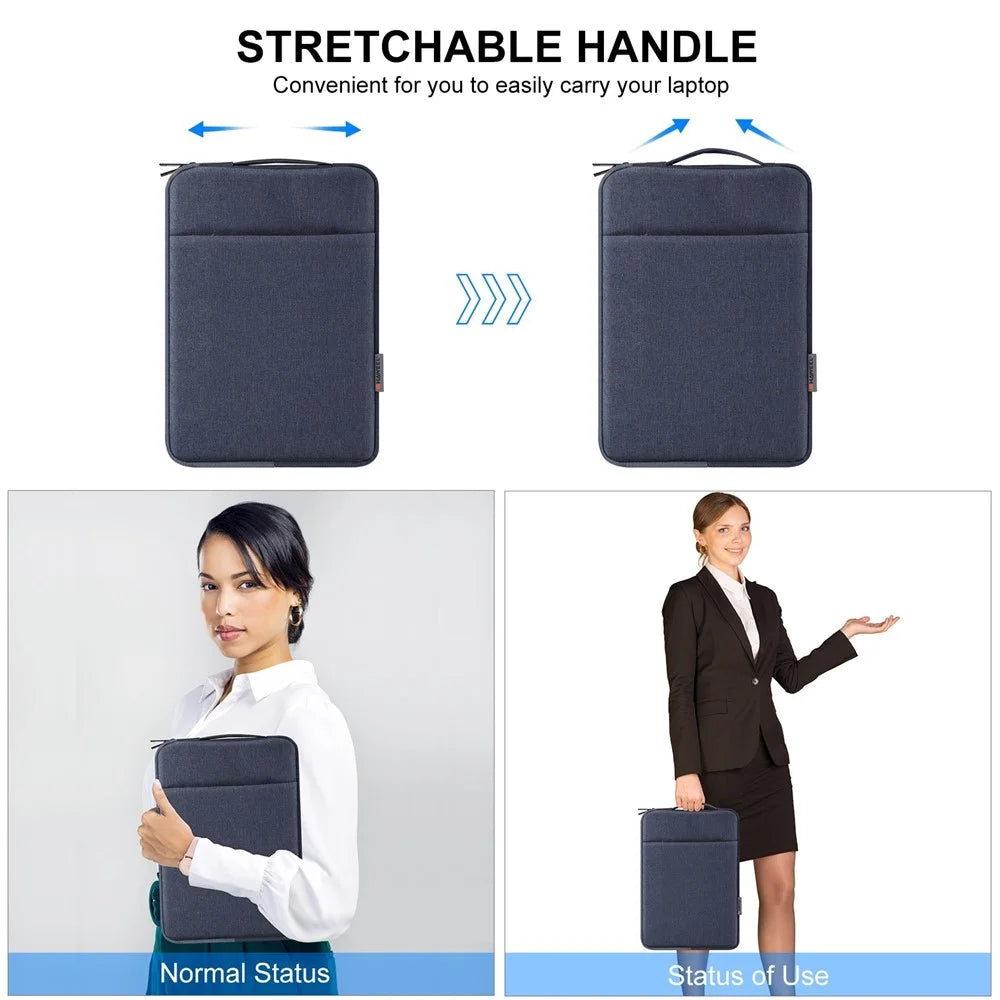 HAWEEL HWL7021 For 15-16.7 inch Macbook Pro 15 inch (2016) / (2018-2019) / 16 inch (2022) Slim Carrying Case Shockproof Laptop Sleeve Bag with Handle - Blue - 5