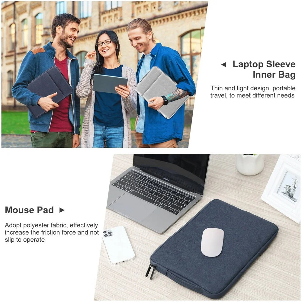 HAWEEL HWL7021 For 15-16.7 inch Macbook Pro 15 inch (2016) / (2018-2019) / 16 inch (2022) Slim Carrying Case Shockproof Laptop Sleeve Bag with Handle - Blue - 6