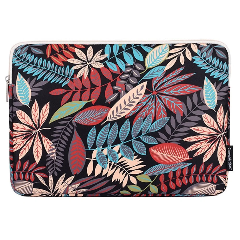 CANVASARTISAN 11-inch Laptop Carrying Bag Colorful Leaves Print Waterproof Notebook Protective Sleeve - H30-01 - 1