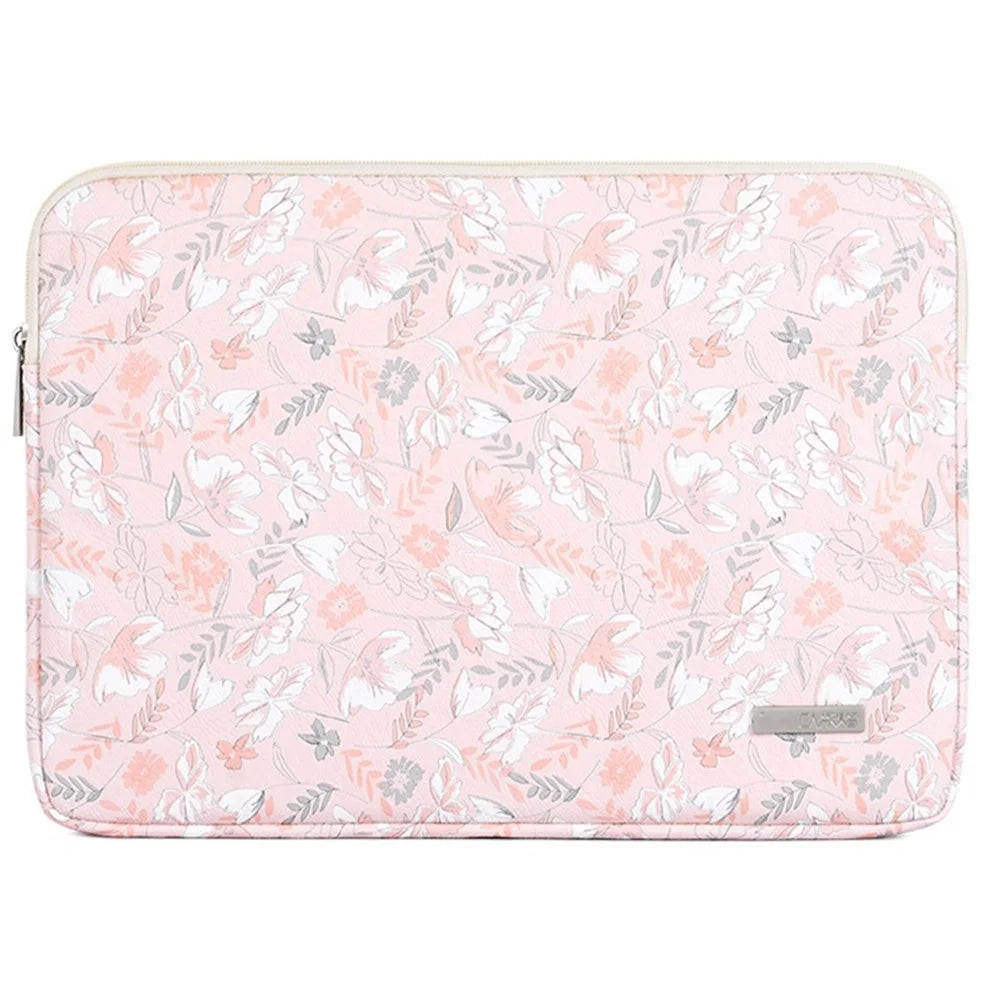 CANVASARTISAN G4-01 14-inch Notebook Splash Proof Protective Sleeve Flower and Leaves Print Laptop Portable Zipper Bag - 1