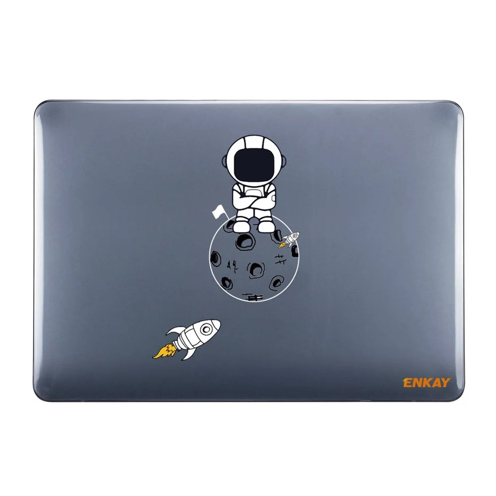 ENKAY HAT PRINCE For MacBook Pro 13 inch (2020) A2251 / A2289 / A2338 (US Version) Protective Cover Astronaut Pattern Anti-Scratch Laptop Case with TPU Keyboard Film + Dust-Proof Plugs - Astronaut No.4 - 3