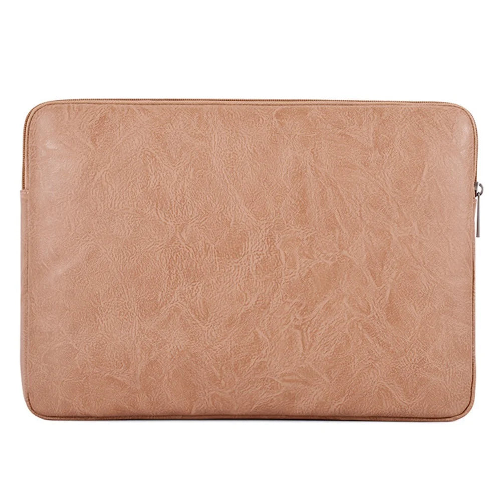 CANVASARTISAN L38-T0621 12-inch Laptop Sleeve Ultra-slim PU Leather Notebook Computer Protection Storage Bag with Small Pouch - Khaki - 6