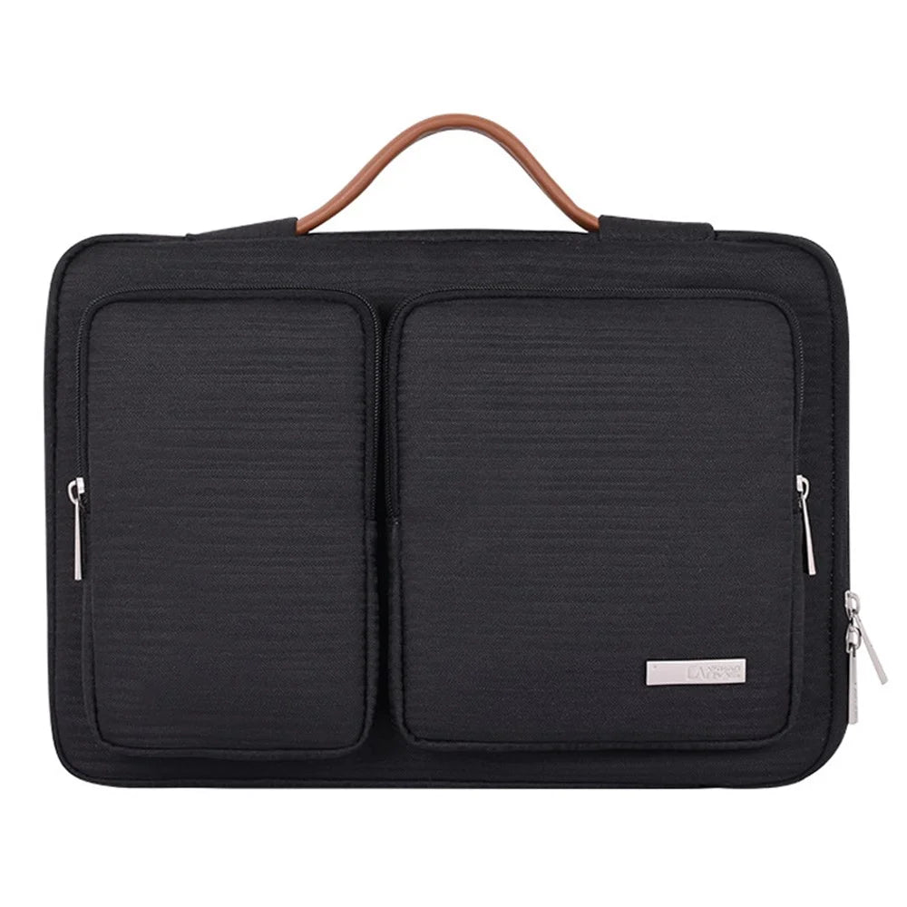 CANVASARTISAN K28-22 Portable Sleeve Bag Splashproof Laptops Slim Case with 2 Pouches / Handle Strap for 15 inch Notebook Shockproof Carrying Case - Black - 1