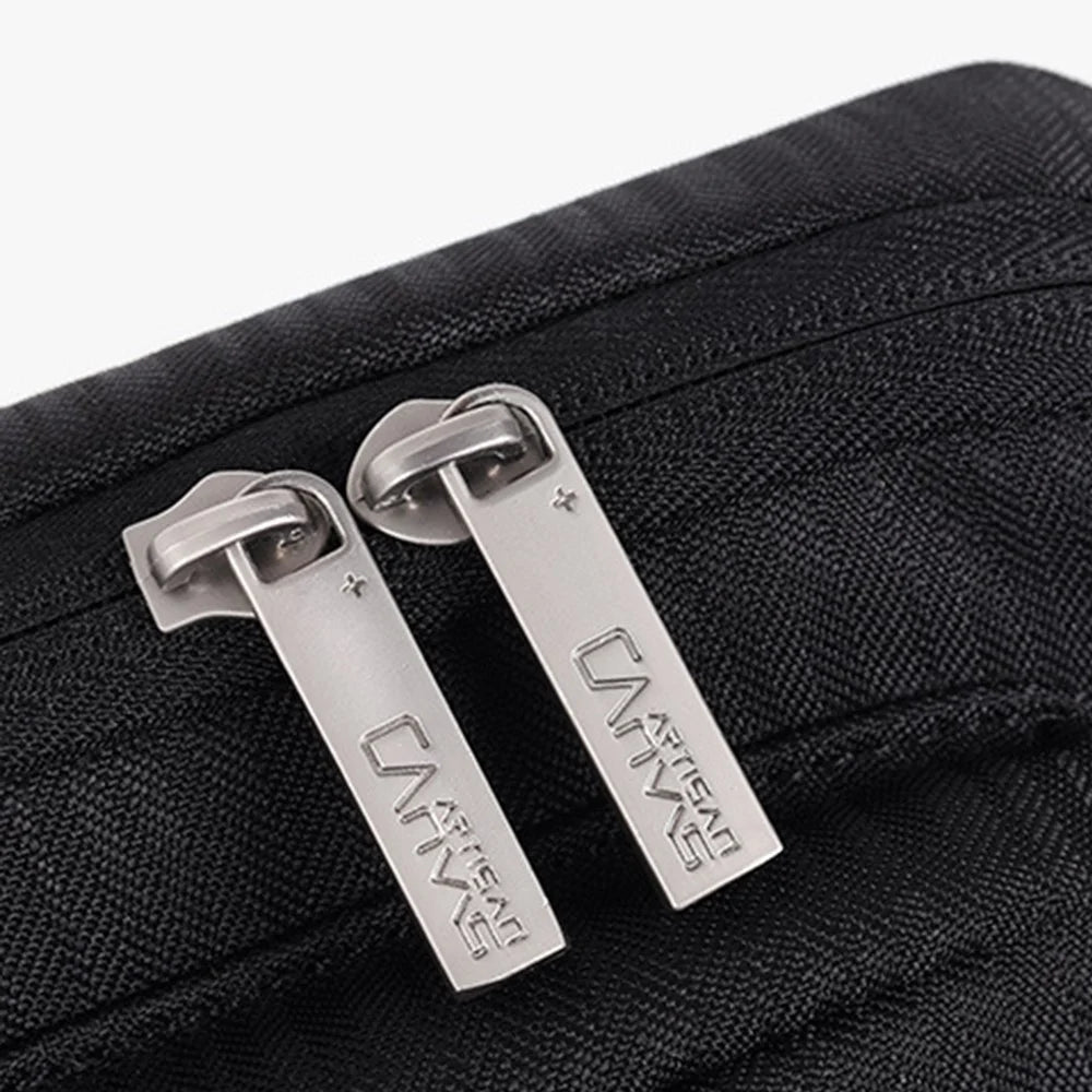CANVASARTISAN K28-22 Portable Sleeve Bag Splashproof Laptops Slim Case with 2 Pouches / Handle Strap for 15 inch Notebook Shockproof Carrying Case - Black - 6