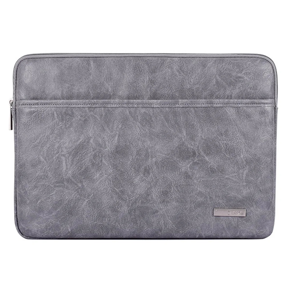 CANVASARTISAN L38-06 Ultra Thin Sleeve Bag for 15 inch Laptop PU Leather Carrying Case Notebook Portable Bag - Grey - 1
