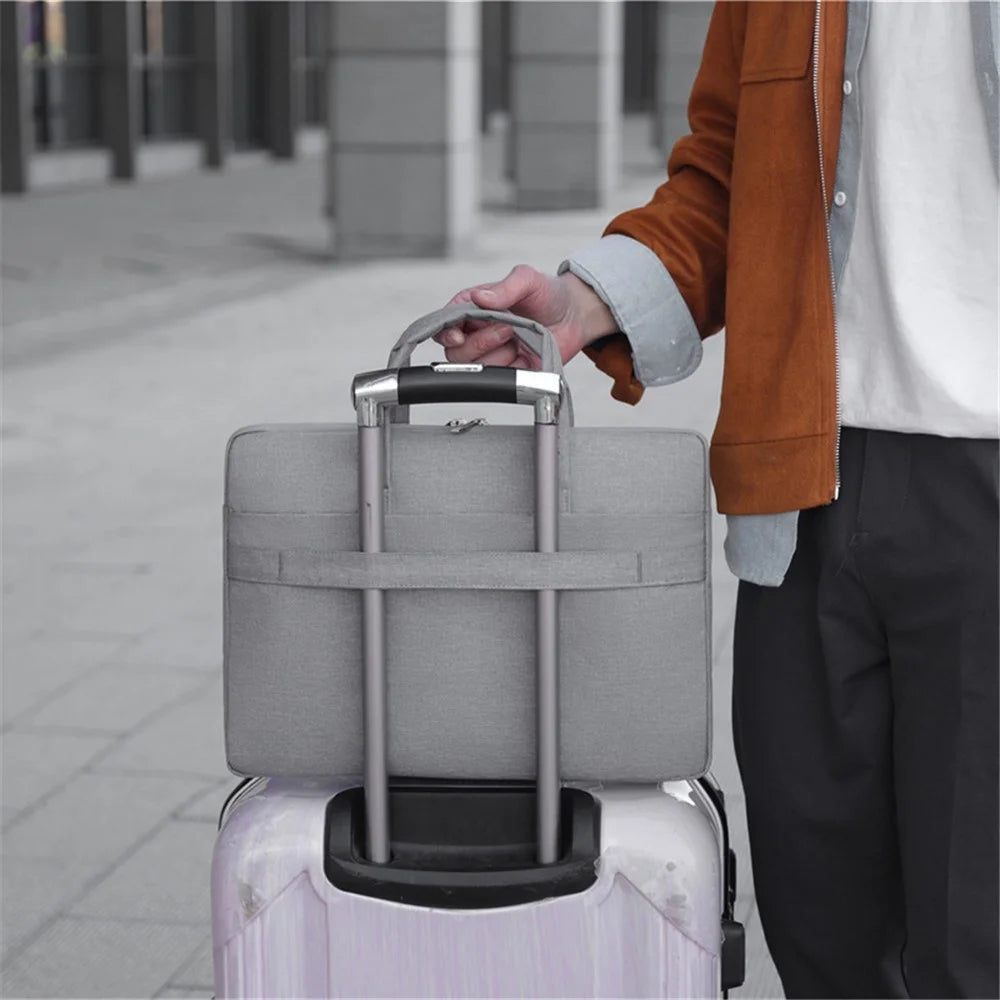 8026 15 inch Laptop Bag Sleeve Business Style Soft Liner Zipper Notebook PC Carrying Pouch Handbag - 3