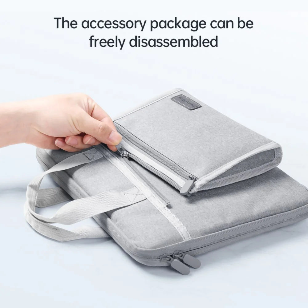 14-inch Laptop Bag Scratch Resistant Portable Oxford Cloth Notebook Handbag - Grey - 5