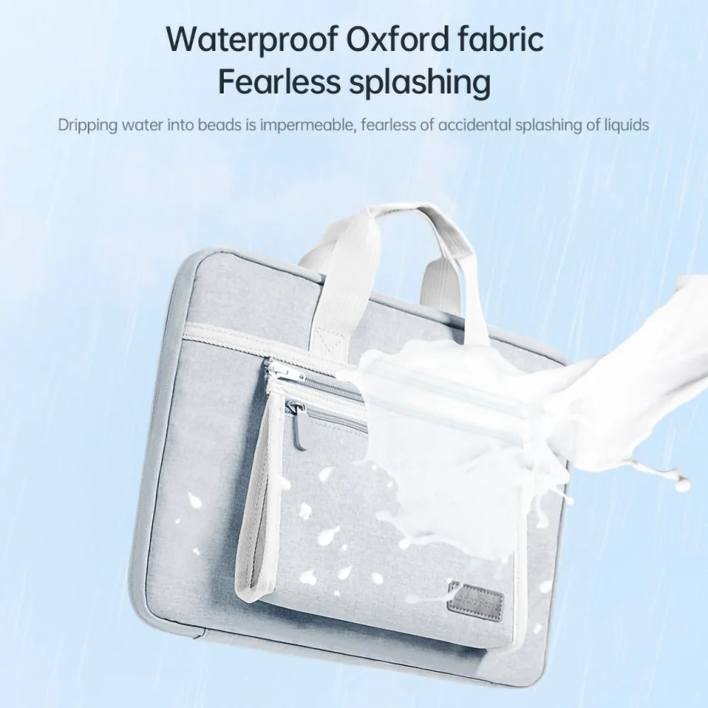 14-inch Laptop Bag Scratch Resistant Portable Oxford Cloth Notebook Handbag - Grey - 7