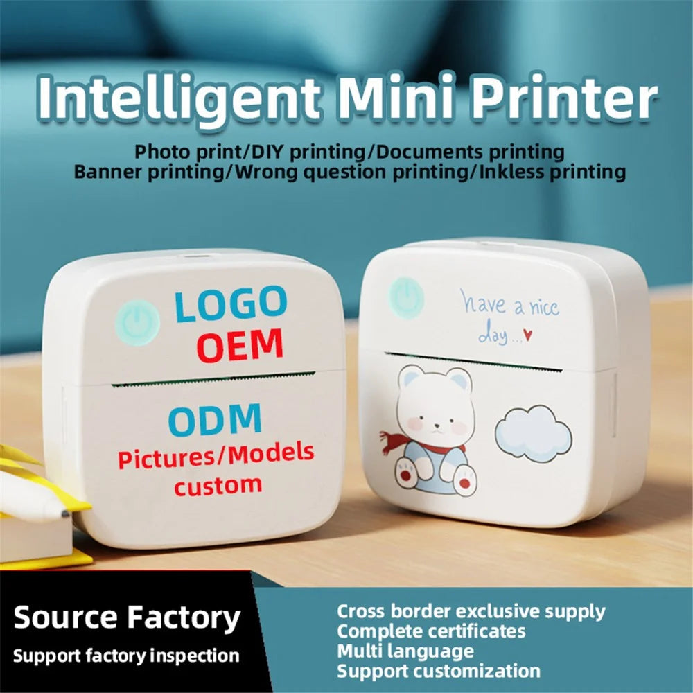 LX-D2 Thermal Inkless Bluetooth-compatible 5.2 Mini Printer for Photos, Notes, Receipt (Standard Version) - Blue - 3