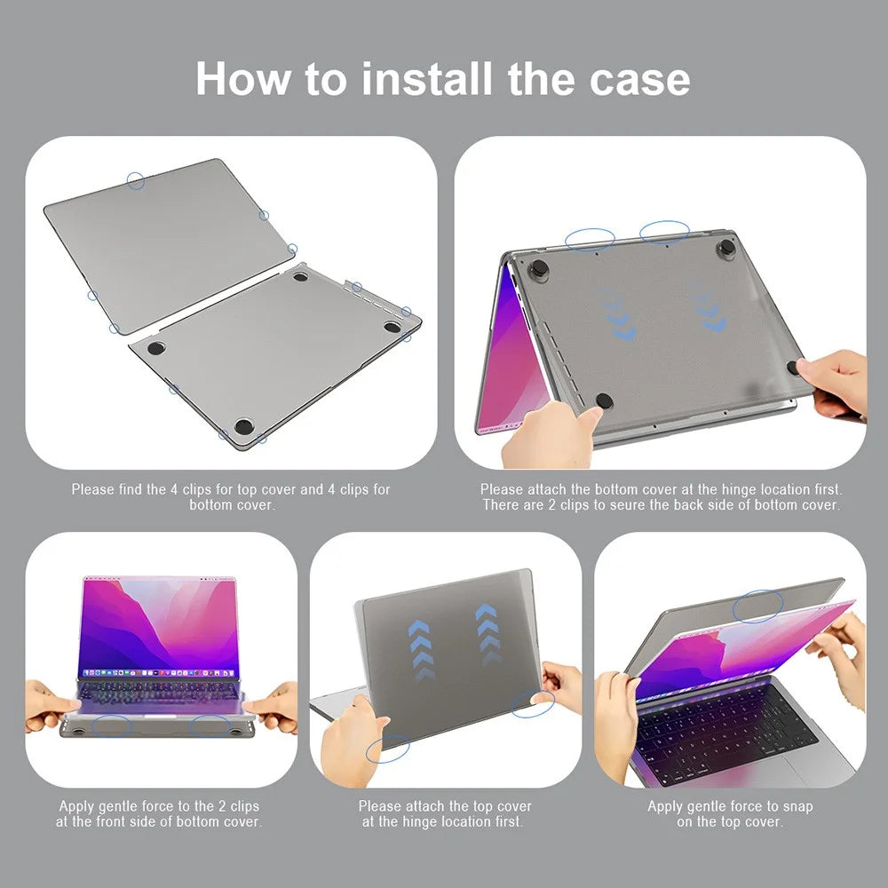 BENWIS MP-SMC For MacBook Pro 13 inch (2019) / (2020) A1706,A1708,A1989,A2159,A2251,A2289,A2338 Case Notebook Cover Anti-scratch - Transparent Black - 6