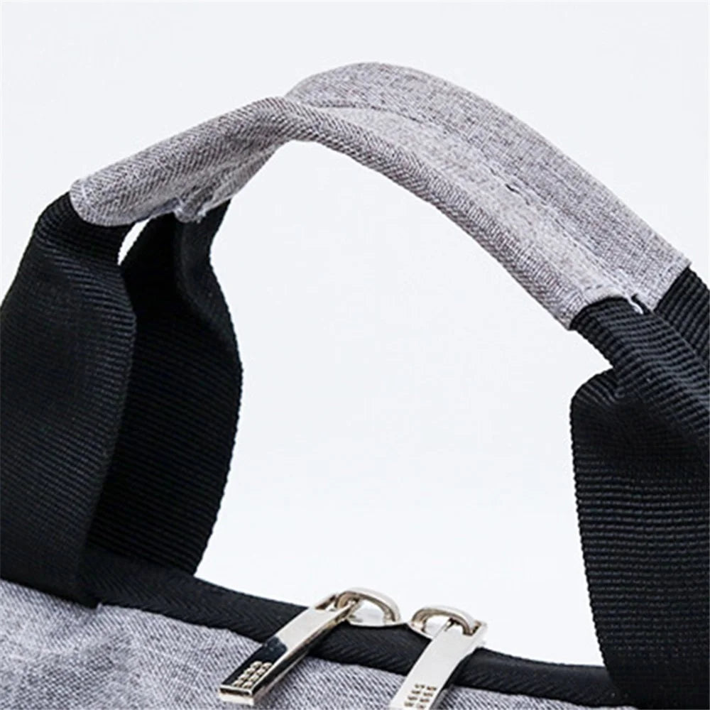 15-inch Laptop Handbag 300D Cationic Fabric Notebook Anti-shock Crossbody Bag - Grey - 7