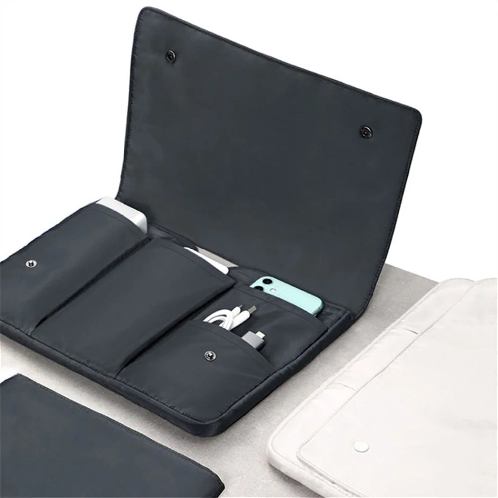 14 inch Laptop Sleeve Multi-Layer Nylon Waterproof Laptop Bag Carrying Case - Black - 2