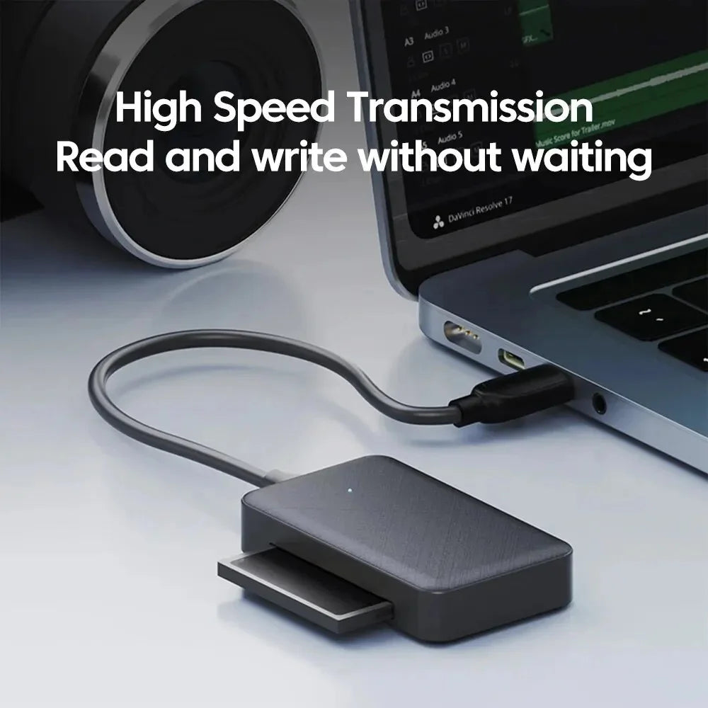 4-In-1 USB-C Card Reader for SD+TF+MS+CF Cards Laptop Computer Data Transfer Adapter - 5