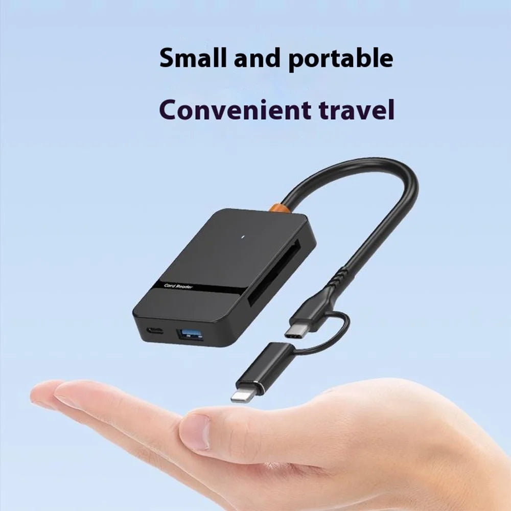 For Huawei / Xiaomi / Samsung 8-in-1 Card Reader Type-C + iP to SD / TF / MS / CF1 / Type-C / USB 3.0 U Disk Reading Adapter - 5