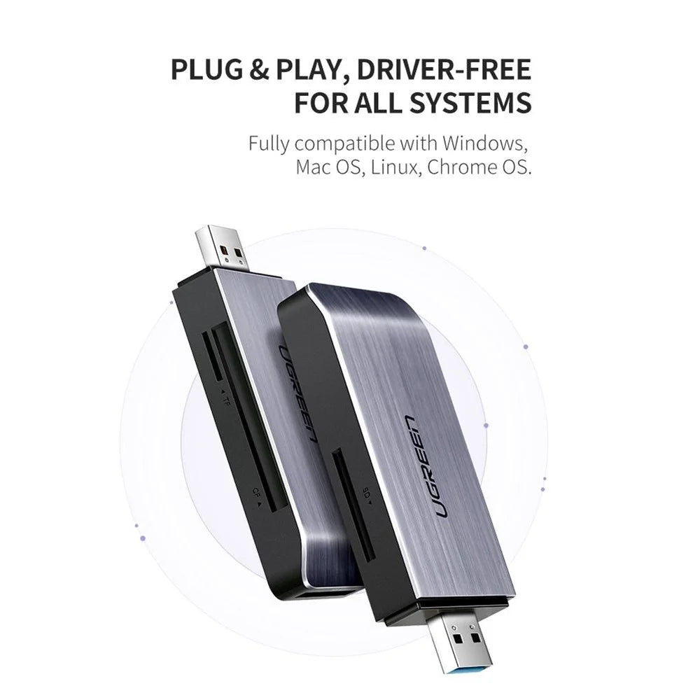UGREEN 50541 4-in-1 USB 3.0 SD TF Card Reader 5Gbps Data Transfer OTG Adapter - 3