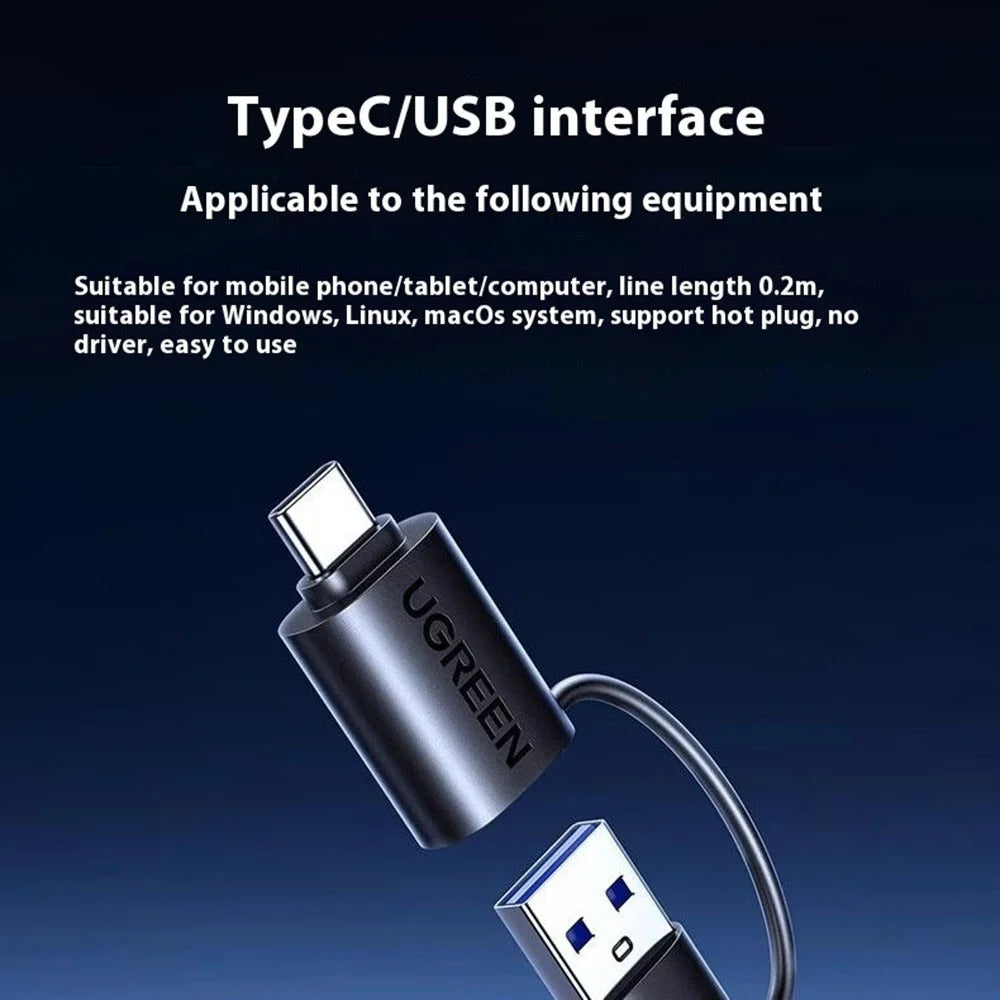 UGREEN 45178 2 In 1 USB A / Type C to SD / TF / NM Card Reader for Apple / Huwei / Android - 4