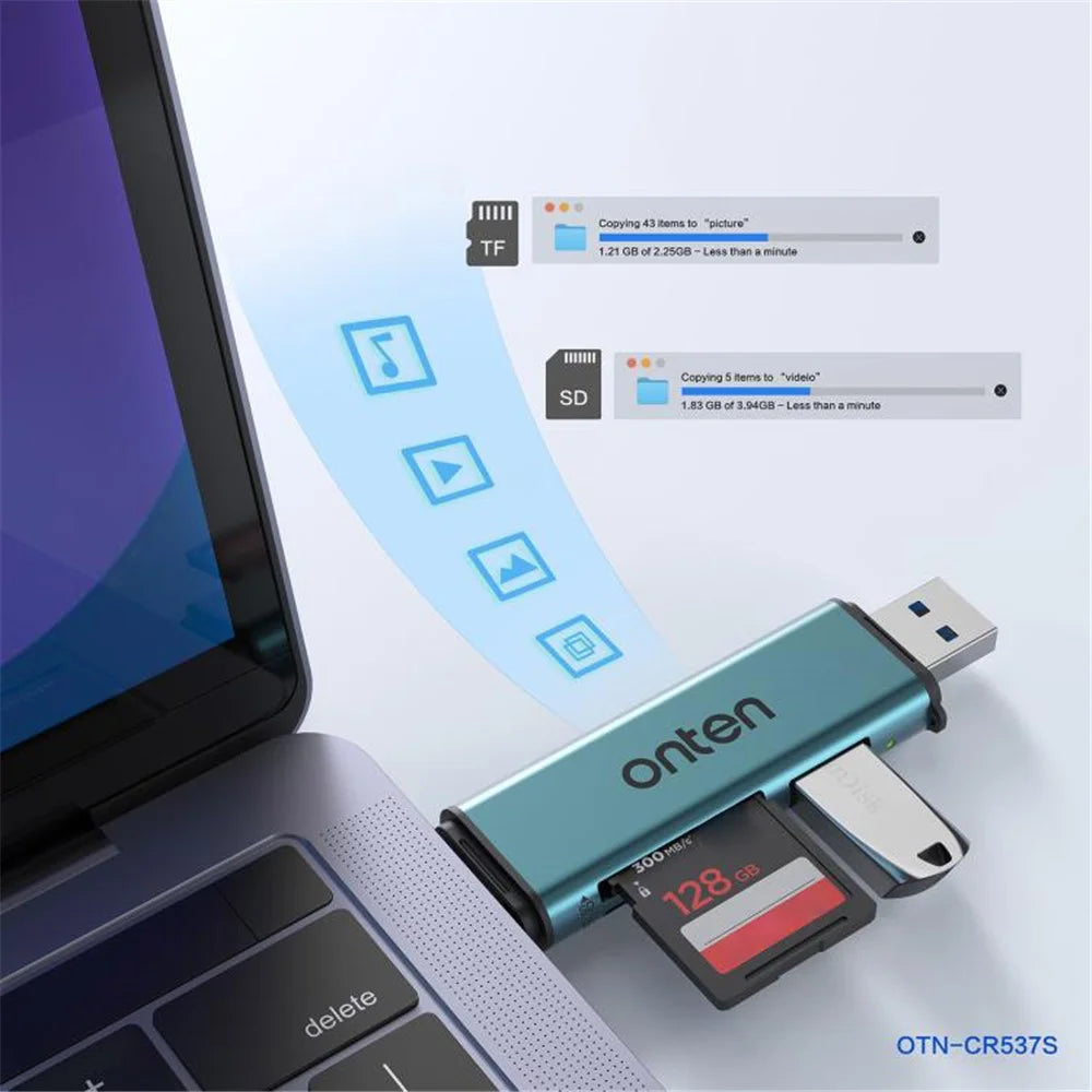 ONTEN OTN-CR537S USB A / Type C to Mini SD / TF Card Reader OTG Adapter for Phone Tablet Laptop - 5