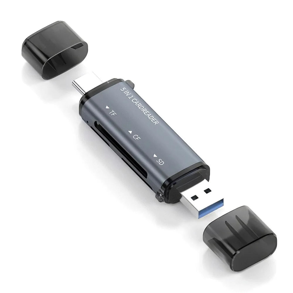 ADS-318 USB A / Type C to CF / TF / SD Memory Card Reader High Speed Data Transfer Adapter - 1