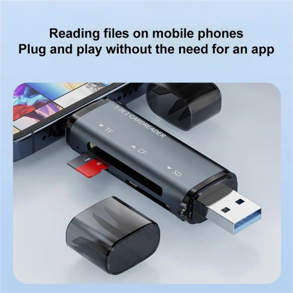 ADS-318 USB A / Type C to CF / TF / SD Memory Card Reader High Speed Data Transfer Adapter - 5