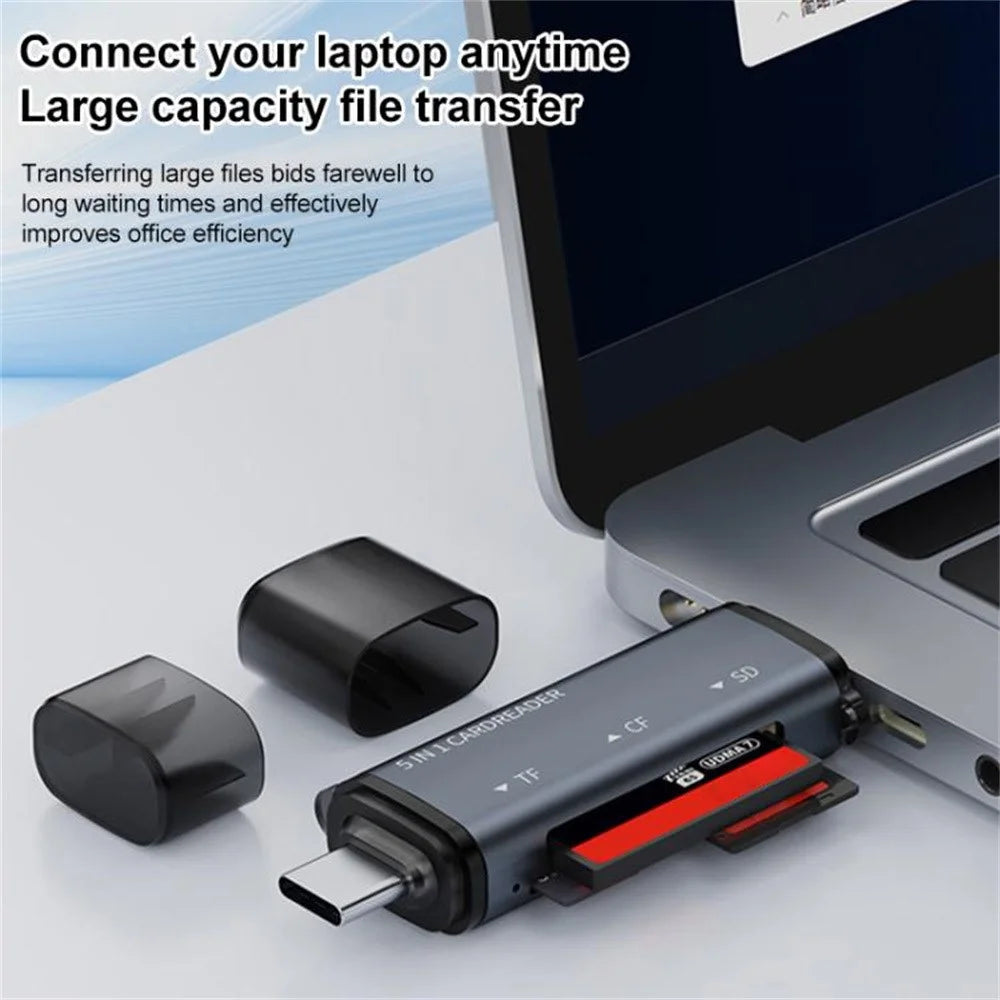 ADS-318 USB A / Type C to CF / TF / SD Memory Card Reader High Speed Data Transfer Adapter - 6