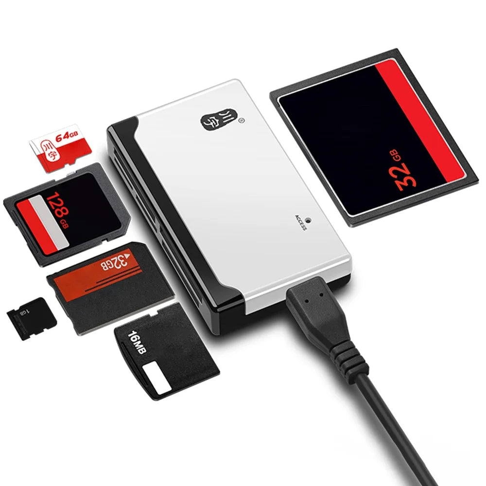 KAWAU C235 USB 2.0 6-In-1 Multi-Card Reader for SD / TF / CF / MS / M2 / XD 480Mbps Fast Transmission Memory Card Reader Hub - 7